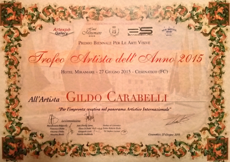 Riconoscimento e premio "Artista dell'Anno 2015"